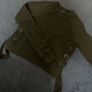 All Saint black cropped sweatshirt